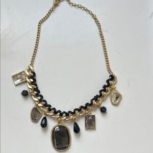 Park Lane Gold and Black Geometric Necklace